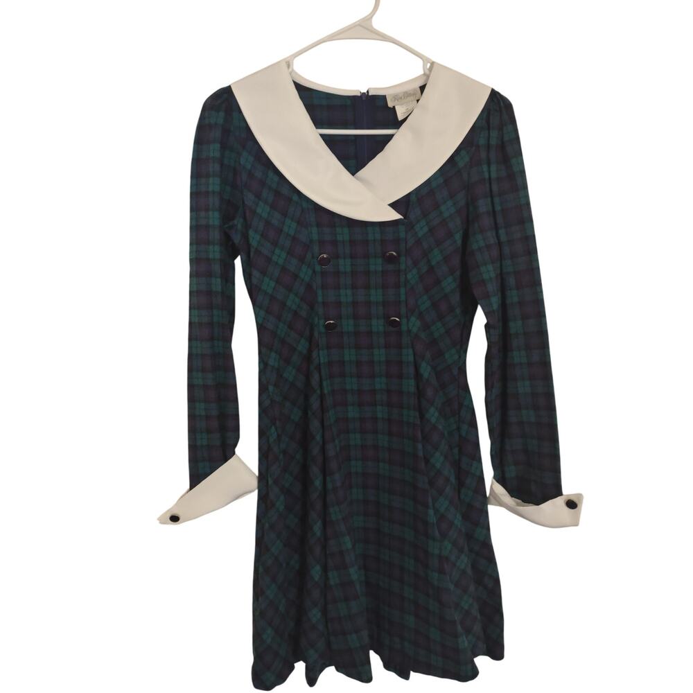 Vintage Rare Edition Green Plaid Dress Girls‎ Size 10/12 Academia Classic